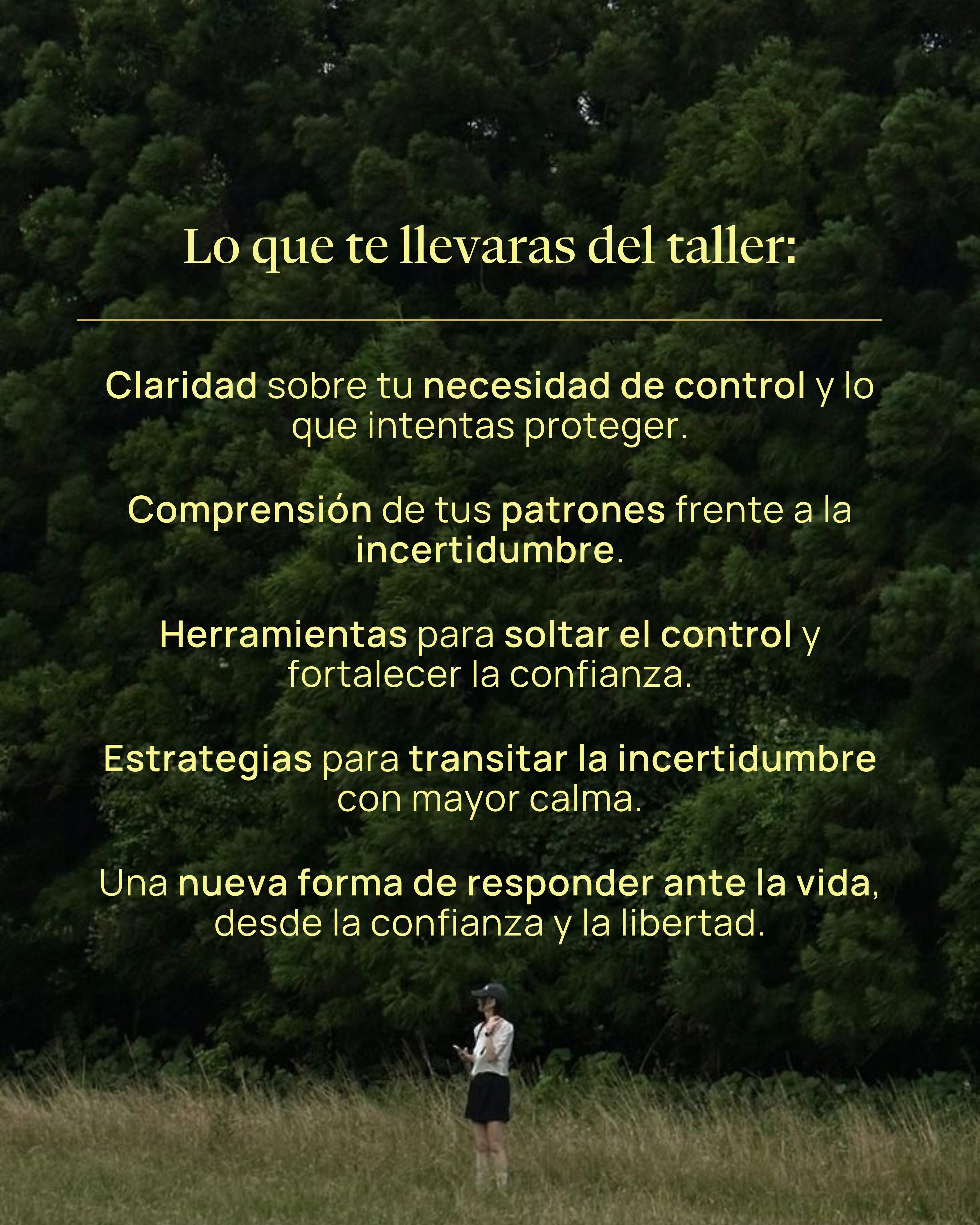 El arte de vivir sin querer controlarlo todo